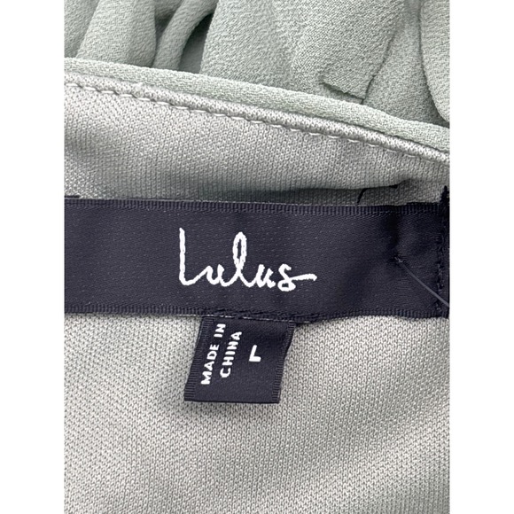 Lulus Kaylin Sage Green Pleated Lace/Empire Waist Maxi Dress Formal Evening Gown - Picture 8 of 12